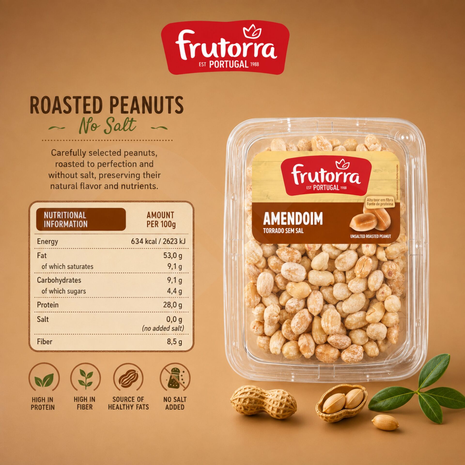 FRUTORRA® Cacahuetes Tostados Sin Sal 200gr
