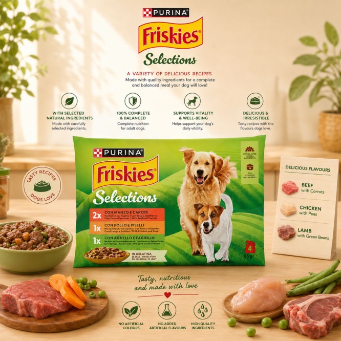 PURINA® Friskies Selections Carni in Gelatina 4x85g