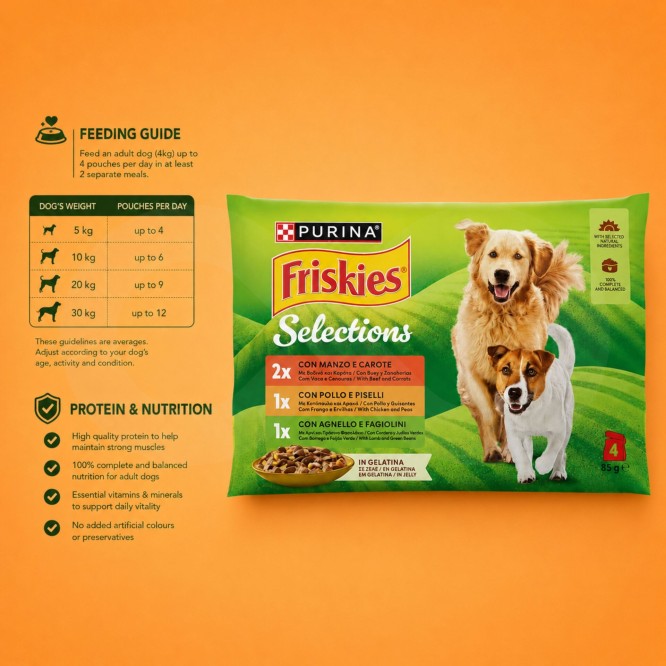 PURINA® Friskies Selections Carni in Gelatina 4x85g