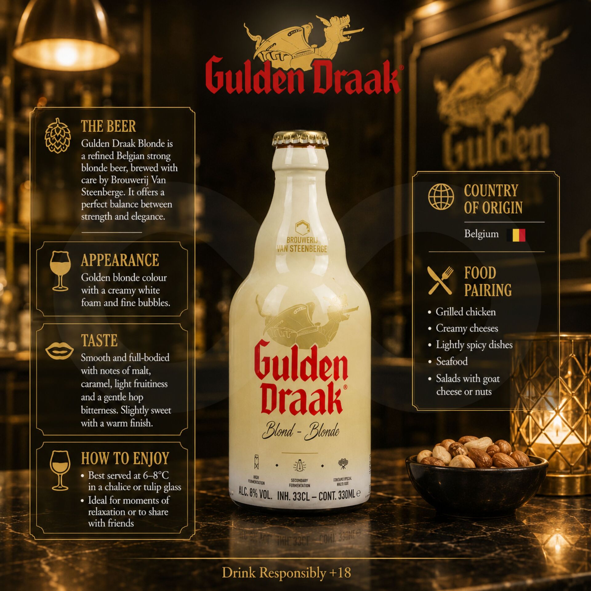 GULDEN DRAAKŪ Blond 330ml