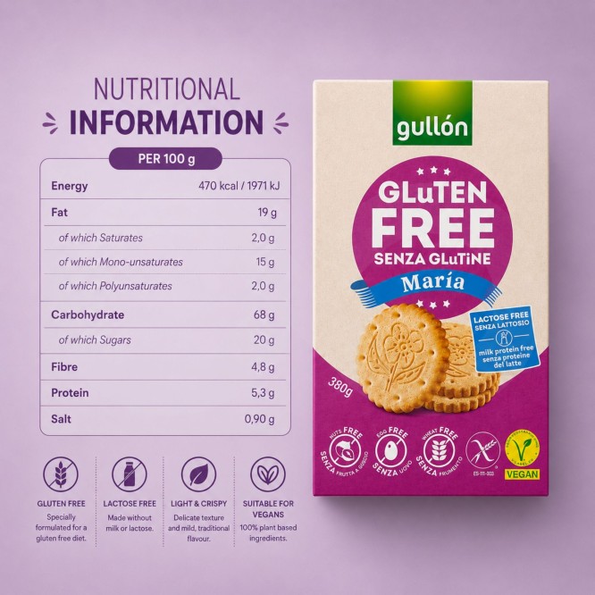 GULLÓN® Biscuit Maria Sans Gluten 380gr