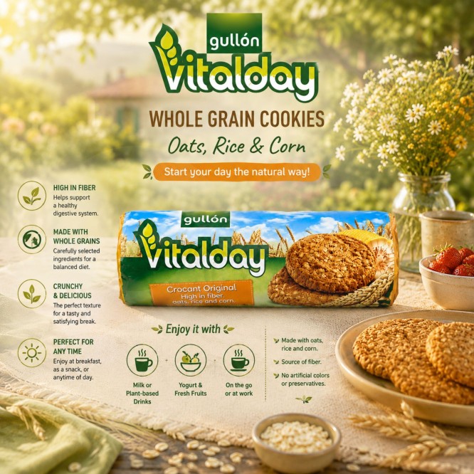 GULLÓN® Vitalday Biscotto con Mais, Avena e Riso 265gr