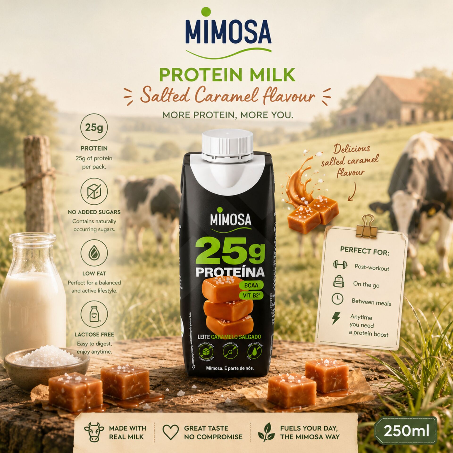 MIMOSA® Protein-Magermilch mit Salzkaramell 250ml