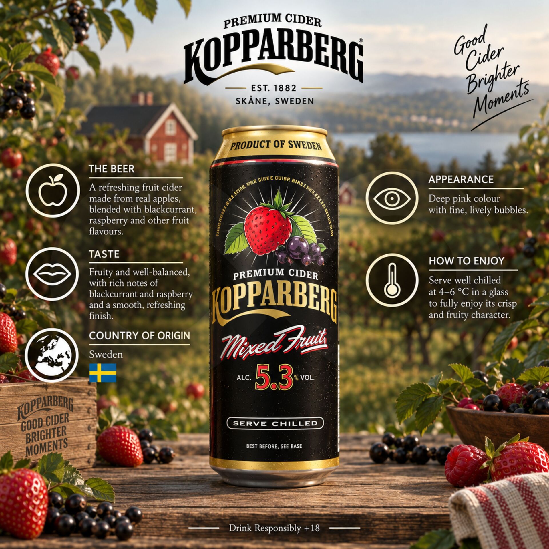 KOPPARBERG® Cydr z Mieszanka Owoców 500ml