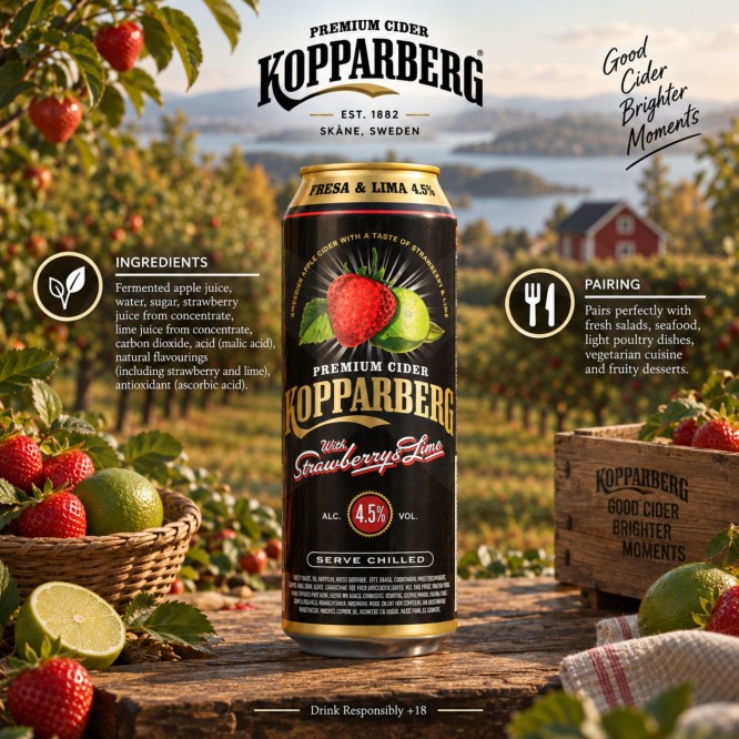 KOPPARBERG® Sidra de Fresa y Lima 500ml