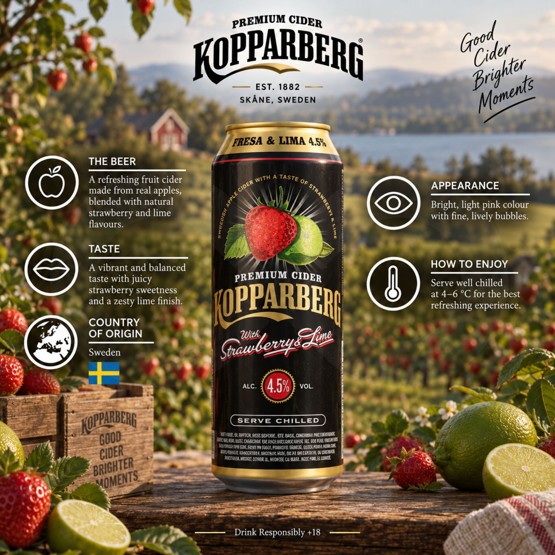 KOPPARBERG® Sidra de Fresa y Lima 500ml