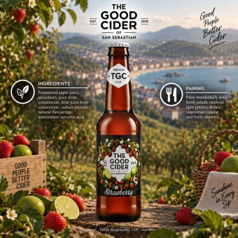 THE GOOD CIDER® Fresa y Lima 330ml