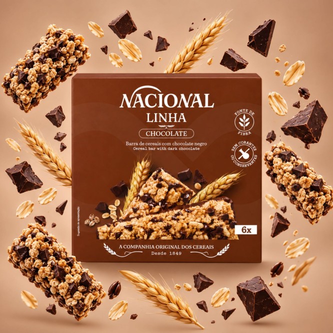NACIONAL® Barritas de Cereales Línea Chocolate 6 uds.