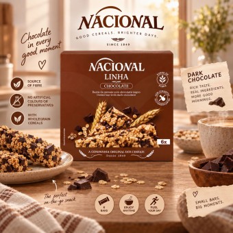 NACIONAL® Barritas de Cereales Línea Chocolate 6 uds.