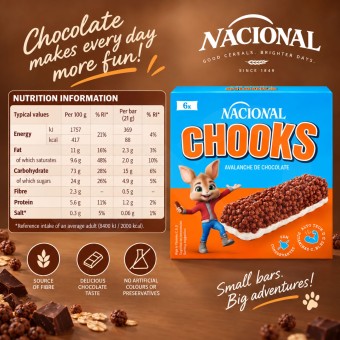NACIONAL® Barritas de Cereales Chooks 6 uds.