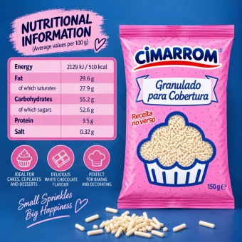 CIMARROM® Granulado de Chocolate Blanco 500gr