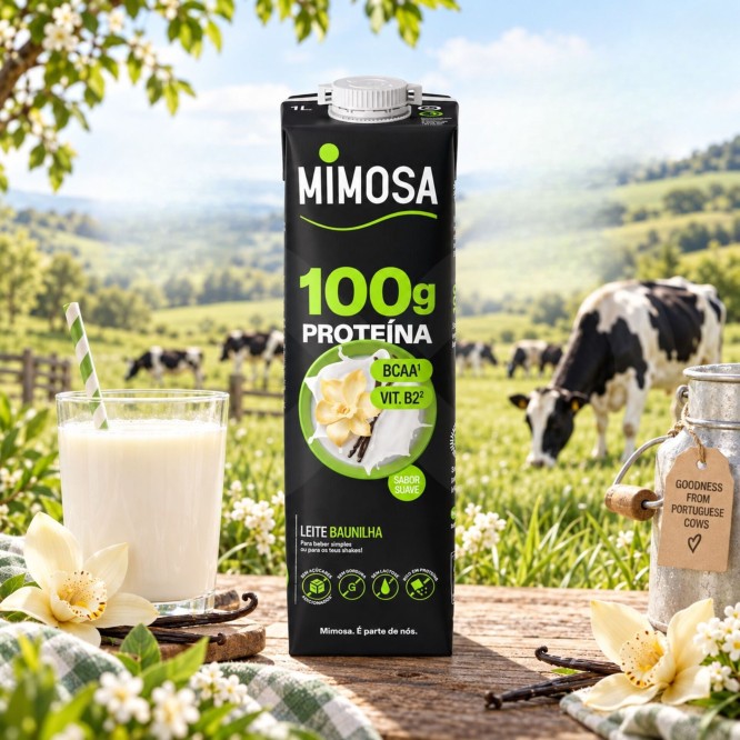 MIMOSA® Leite Magro Proteína de Baunilha 1L