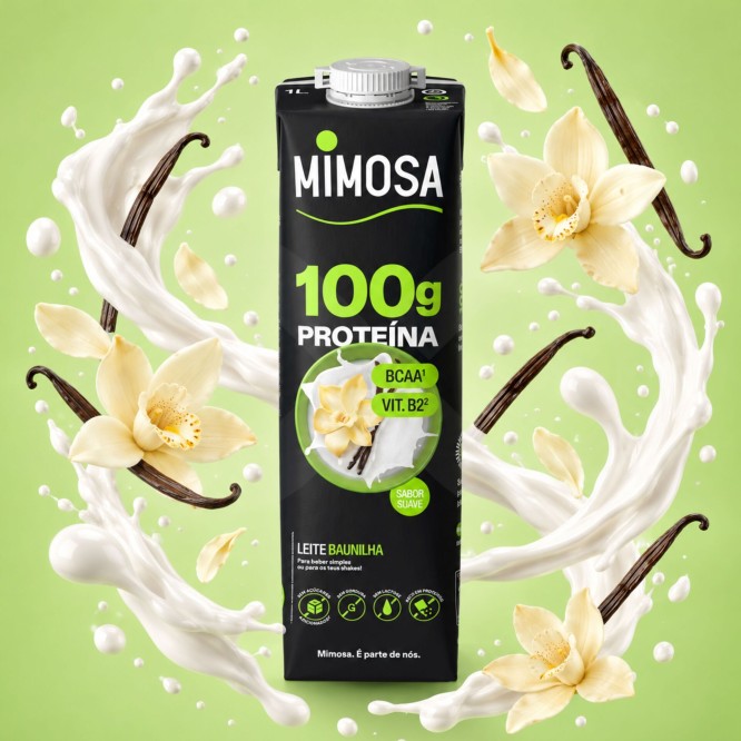 MIMOSA® Leite Magro Proteína de Baunilha 1L