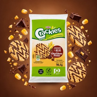 CAÇAROLA® Crackies de Maíz con Chocolate 4x22,6gr CAÇAROLA® Crackies de Maíz con Chocolate 4x22,6gr