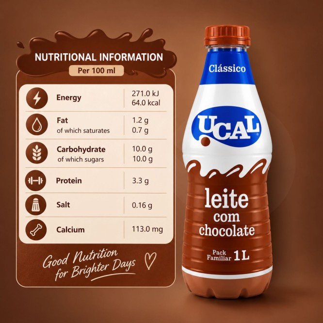 UCAL® Leche Semidesnatada con Chocolate 1L