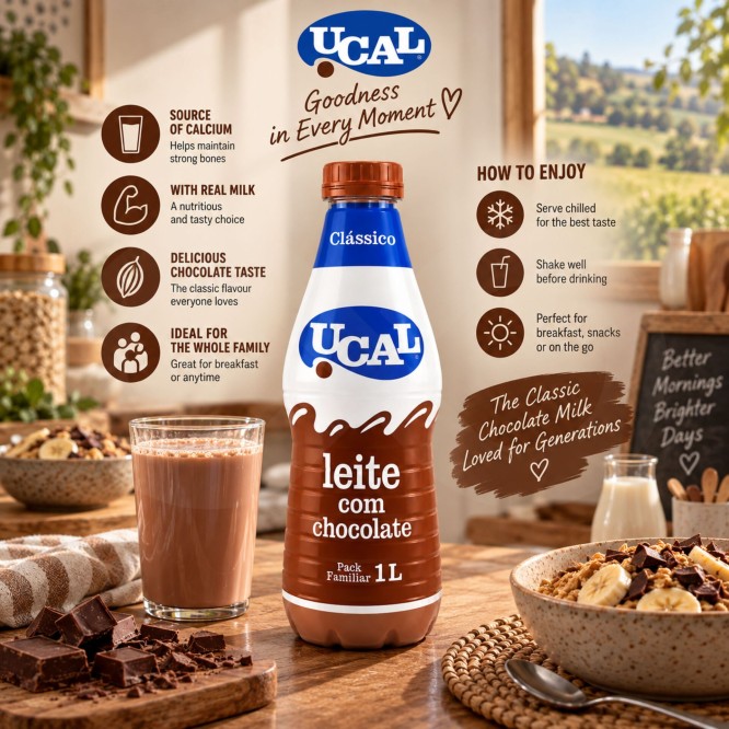UCAL® Leche Semidesnatada con Chocolate 1L