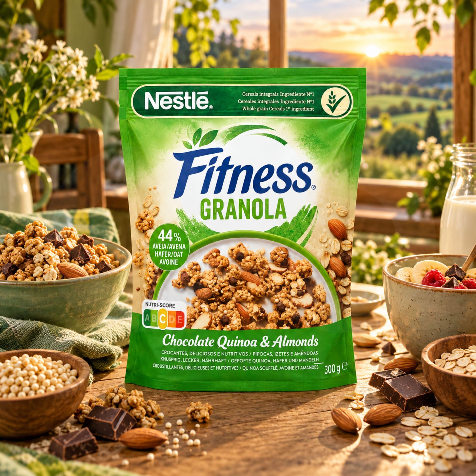 NESTLÉ® Fitness Granola met Chocolade, Quinoa en Amandelen