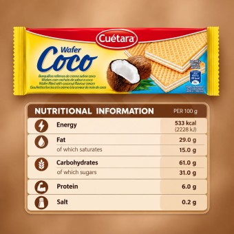 CU�TARA� Waffers Noix de coco 150gr