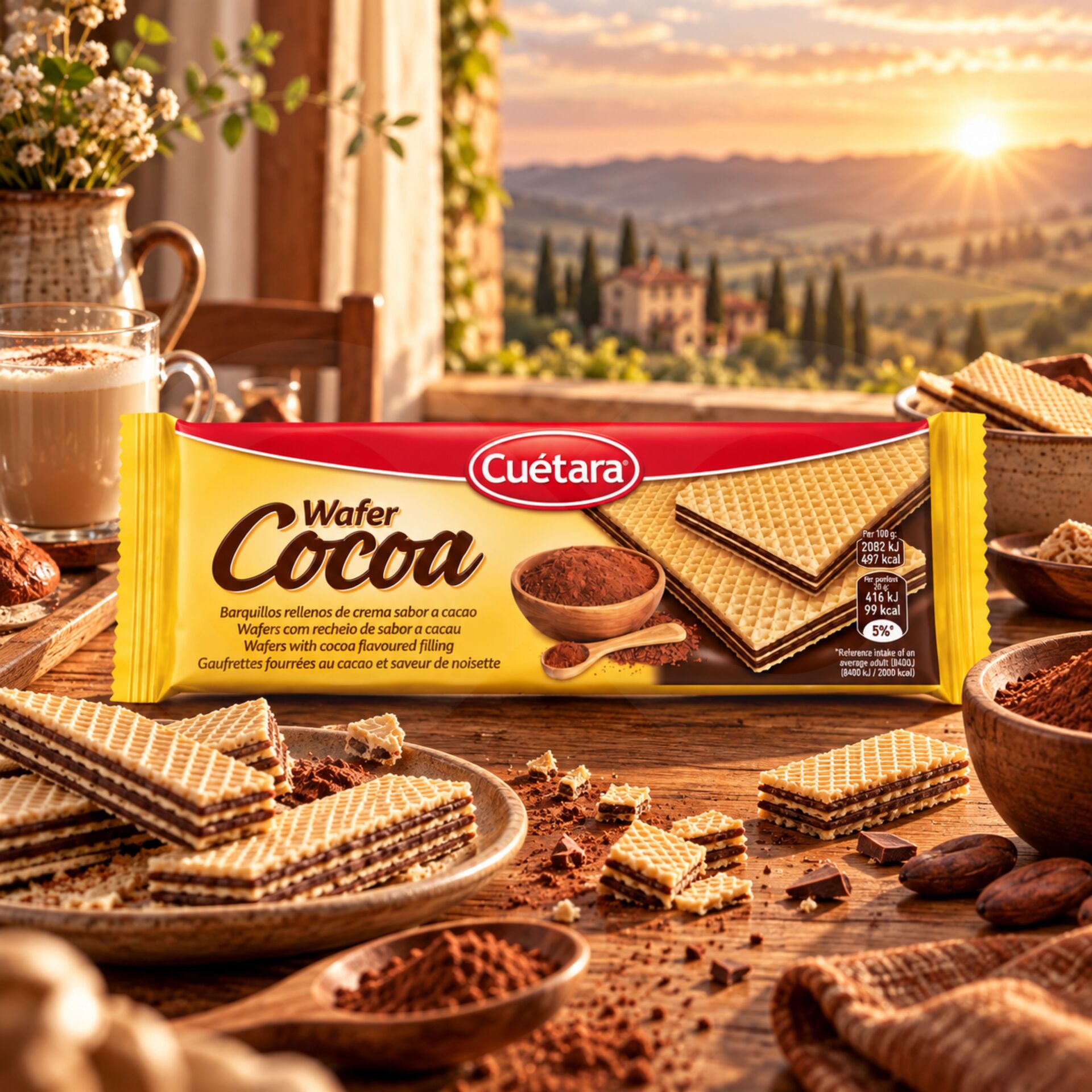 CUÉTARA® Waffers Cocoa 150gr