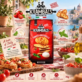 KRAMBALS® Bruscheta Tomato & Mozzarella 70gr