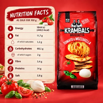 KRAMBALS® Bruscheta Tomato & Mozzarella 70gr