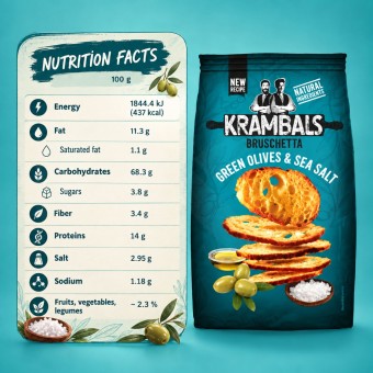 KRAMBALS® Bruscheta Green Olives & Sea Salt 70gr