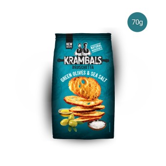 KRAMBALS® Bruscheta Green Olives & Sea Salt 70gr KRAMBALS® Bruscheta Green Olives & Sea Salt 70gr