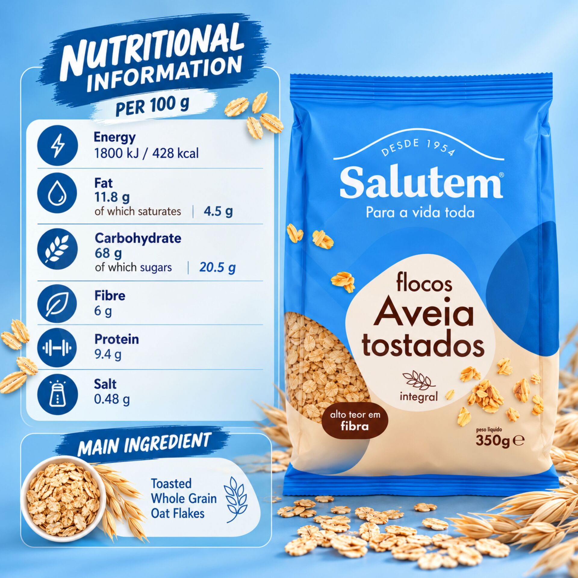 SALUTEMŽ Geroosterde Havervlokken 350g
