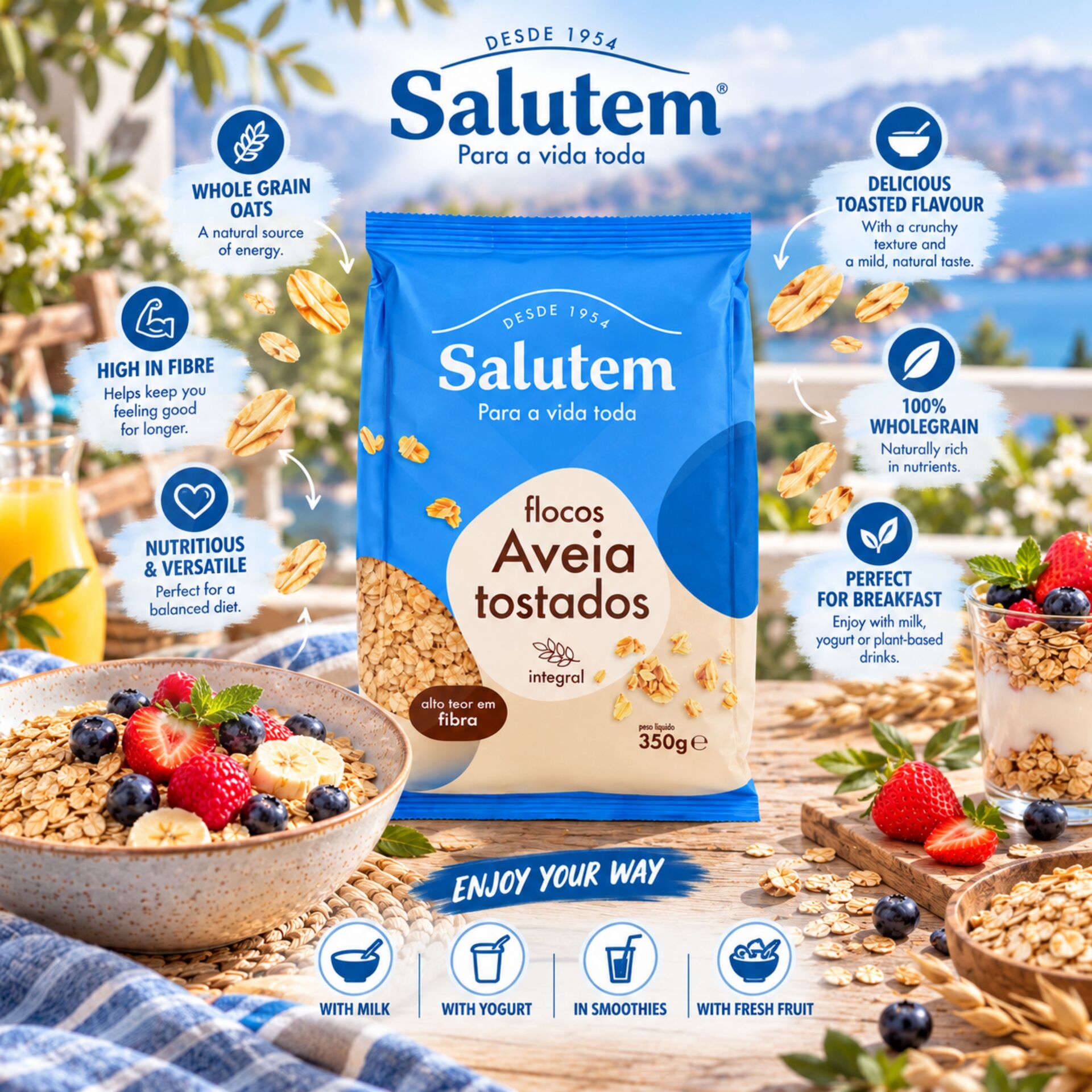 SALUTEMŽ Geroosterde Havervlokken 350g