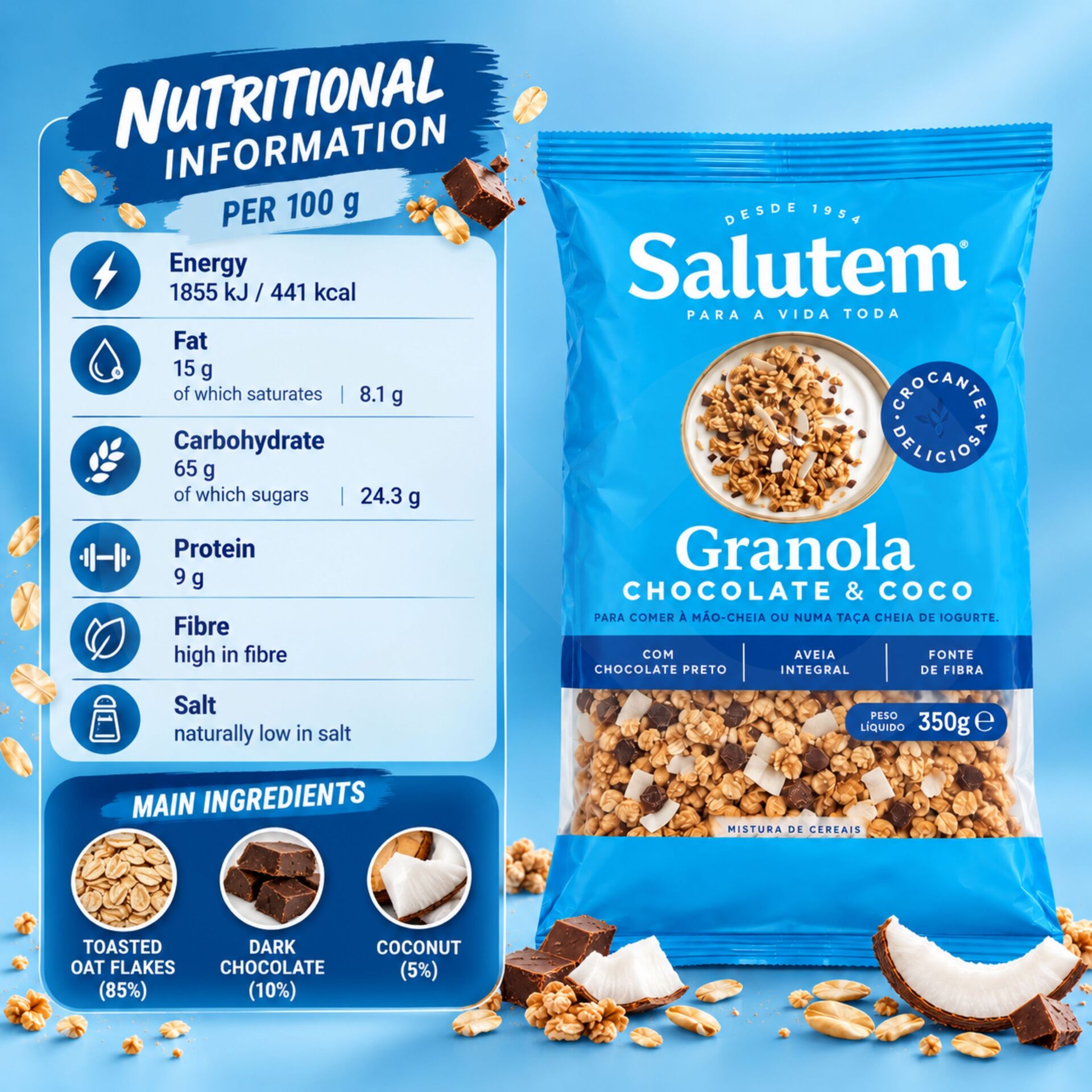 SALUTEM® Granola Chocolate y Coco 350g