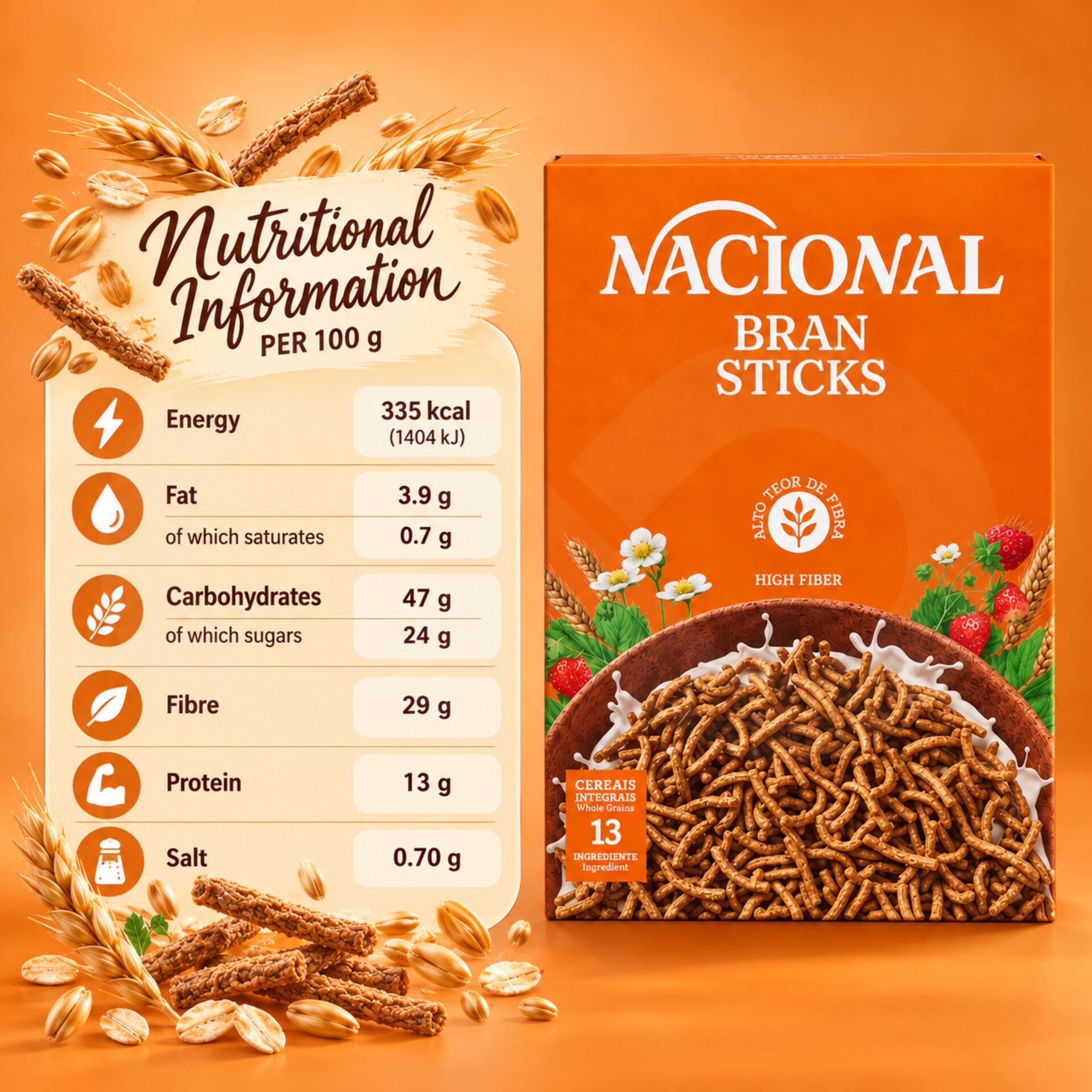 NACIONAL® Bran Sticks 500gr