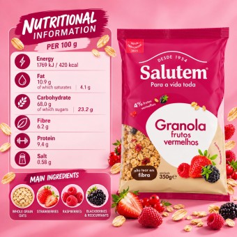 SALUTEM® Granola mit Roten Früchten 350g