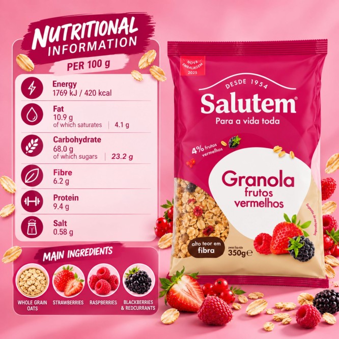 SALUTEM® Granola mit Roten Früchten 350g