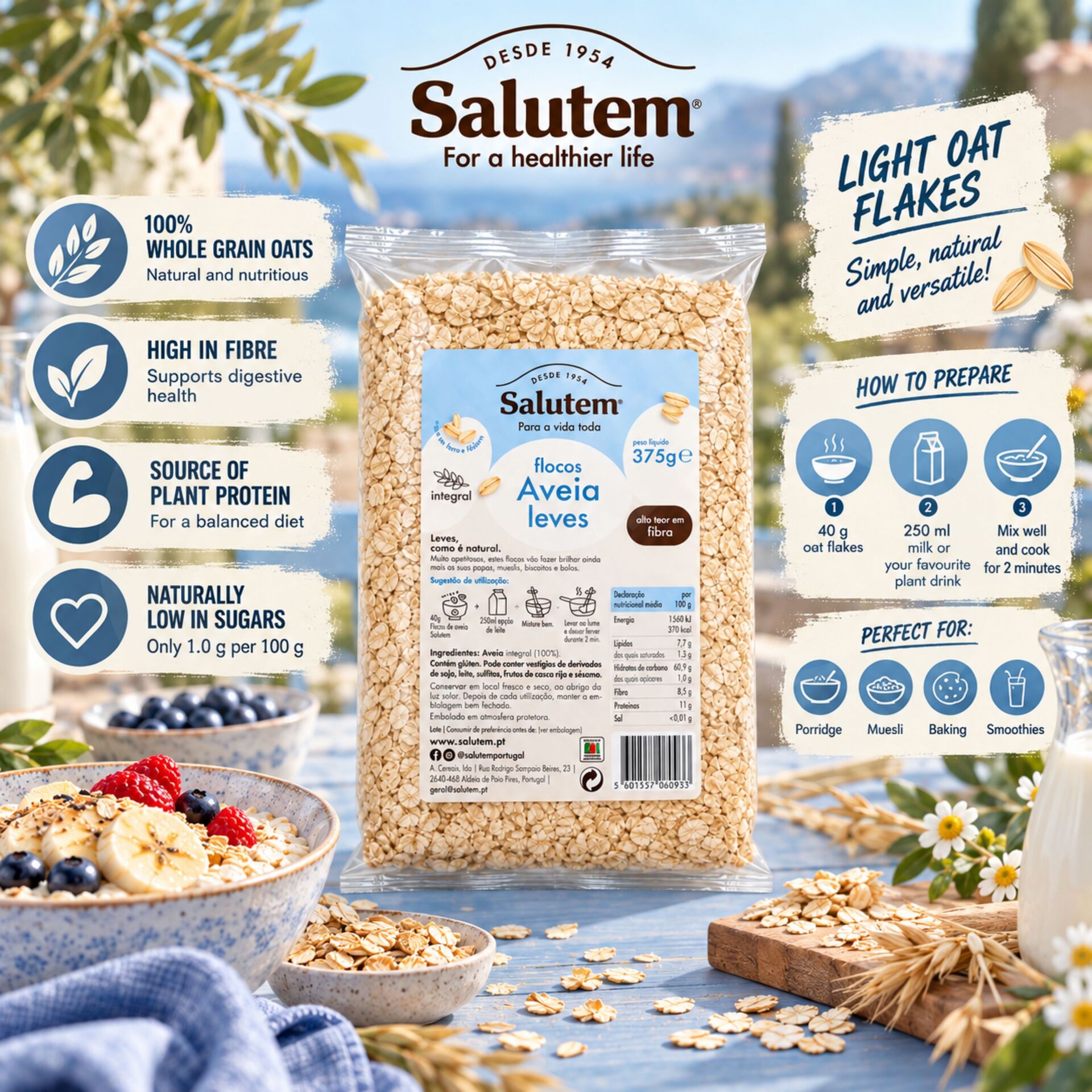SALUTEM® Lekkie Platki Owsiane 375g