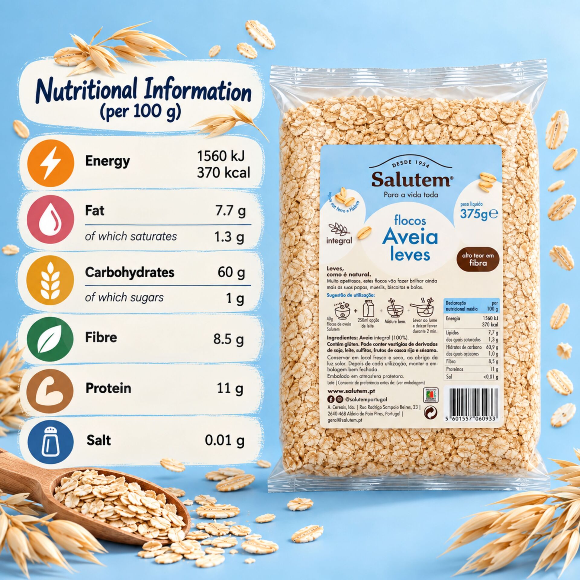 SALUTEM® Lekkie Platki Owsiane 375g