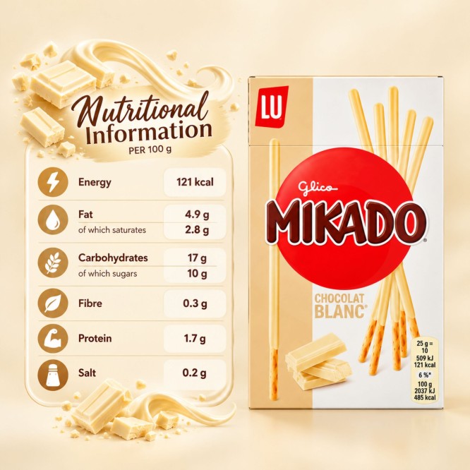 MIKADO® Chocolate Blanco 10 uni.