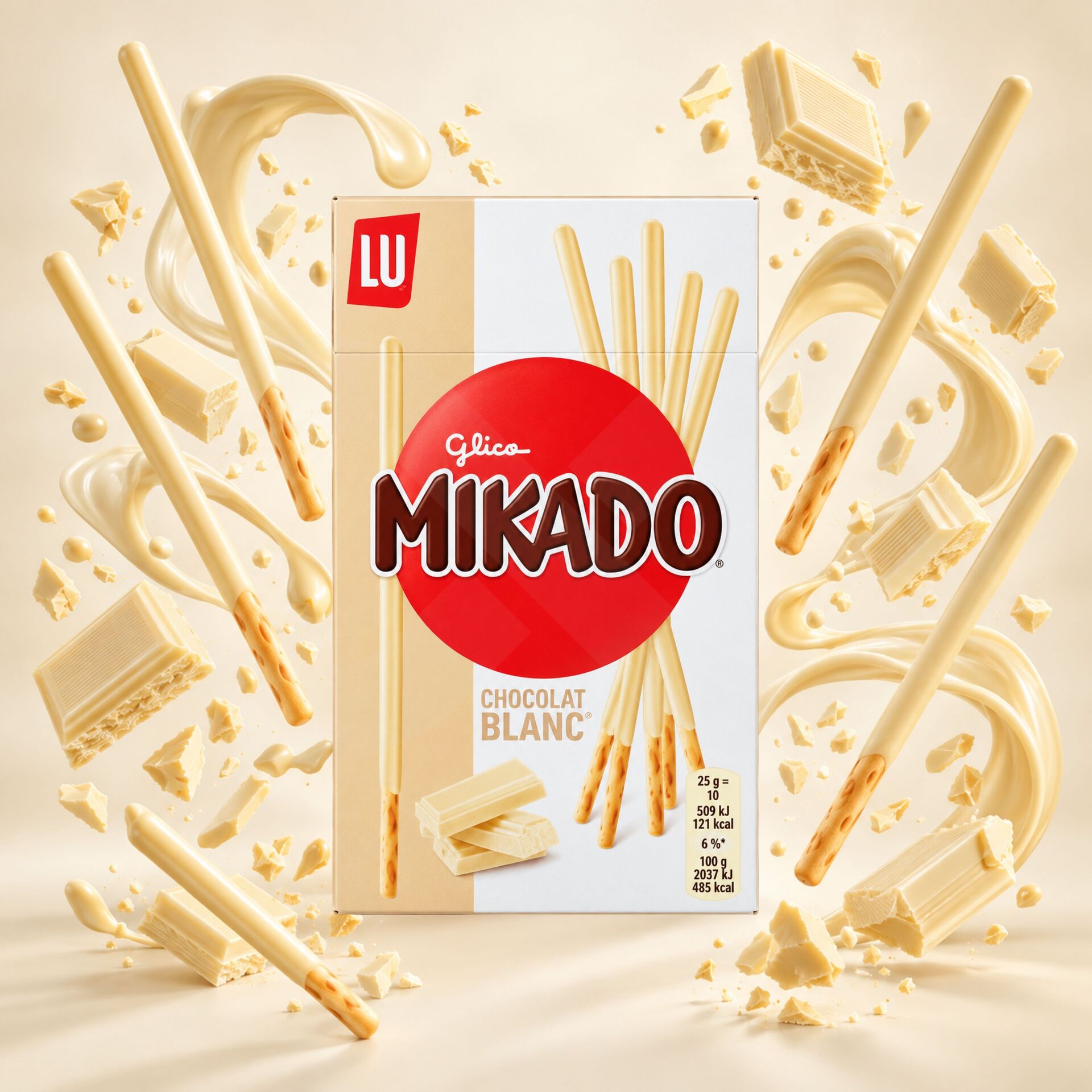 MIKADO® Chocolate Blanco 10 uni.