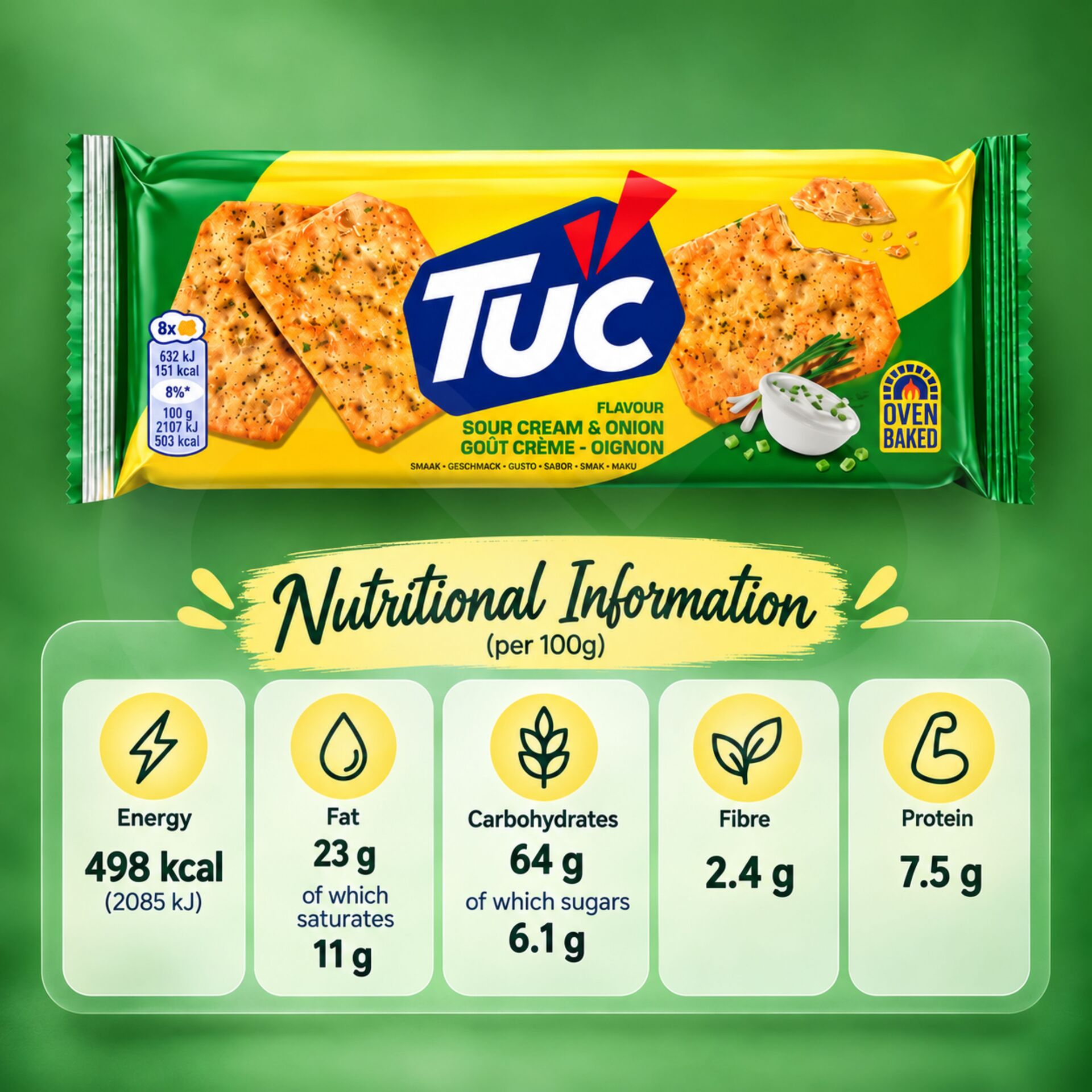 TUC® Cracker mit Sauerrahm- und Zwiebelgeschmack 100g