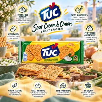 TUC® Cracker mit Sauerrahm- und Zwiebelgeschmack 100g