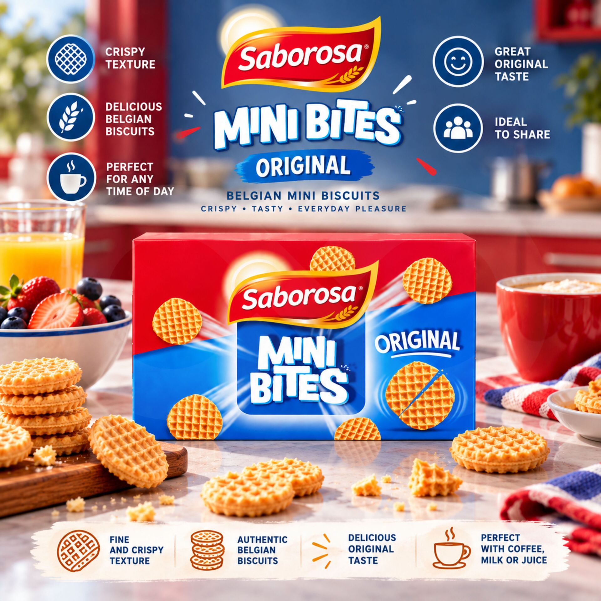 SABOROSA® Biscuits Belges Mini Bites Original 150gr