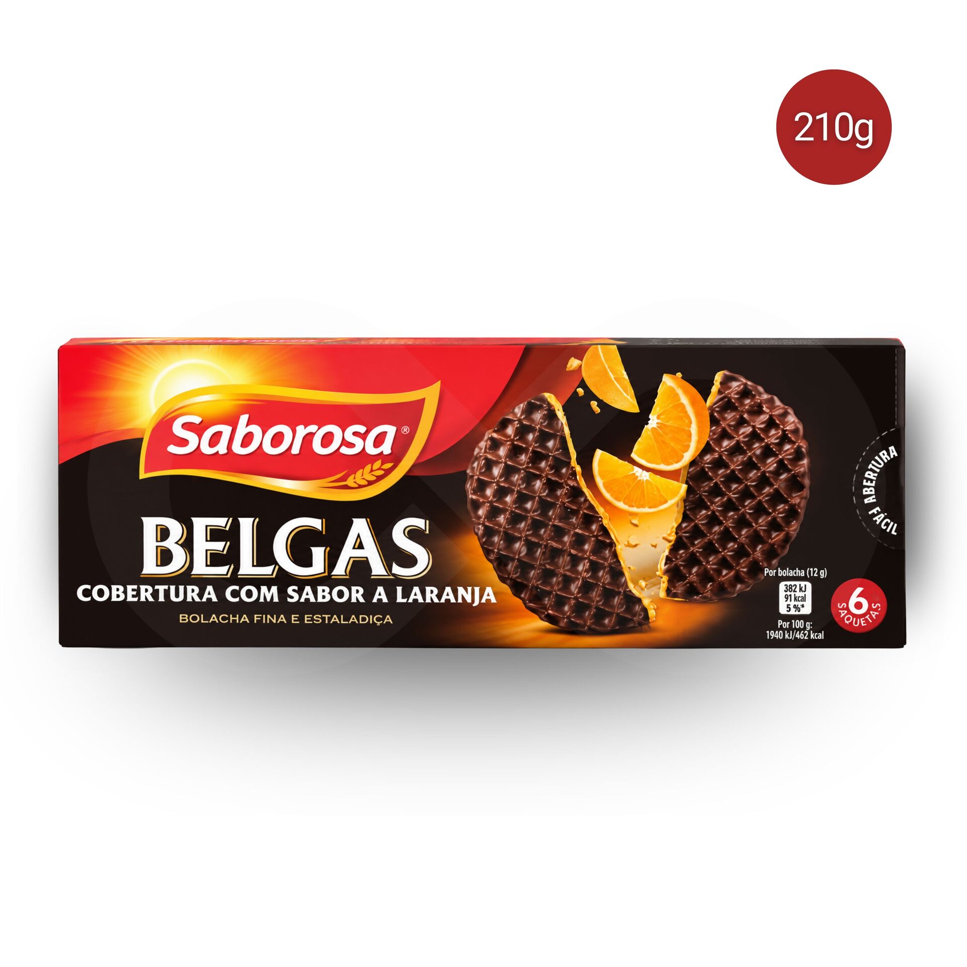 SABOROSA® Biscotti Belgi con Copertura all’Arancia 210gr