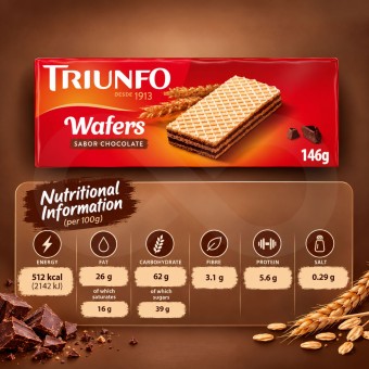 TRIUNFO® Wafers de Chocolate 146gr