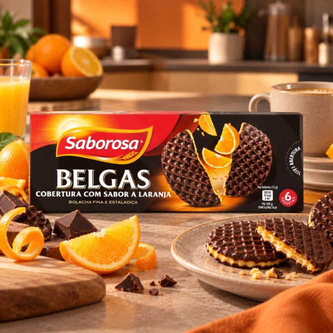 SABOROSA® Biscotti Belgi con Copertura all’Arancia 210gr
