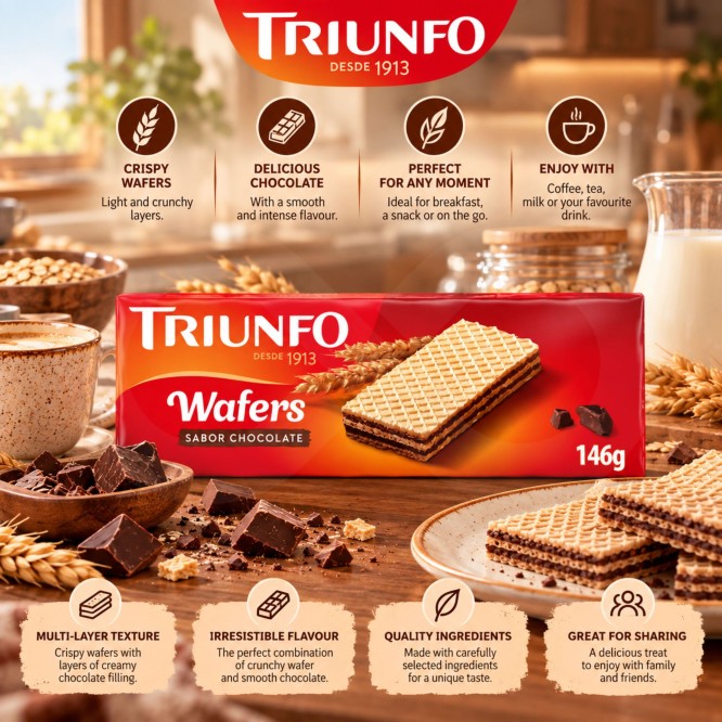 TRIUNFO® Wafers de Chocolate 146gr