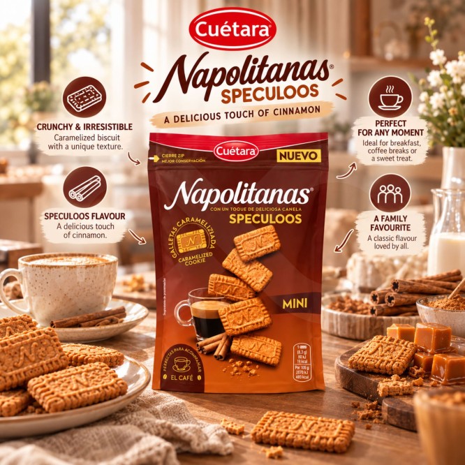 CUÉTARA® Napolitanas Speculoos Canela 150gr