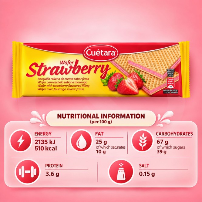 CUÉTARA® Wafer de Fresa 150gr