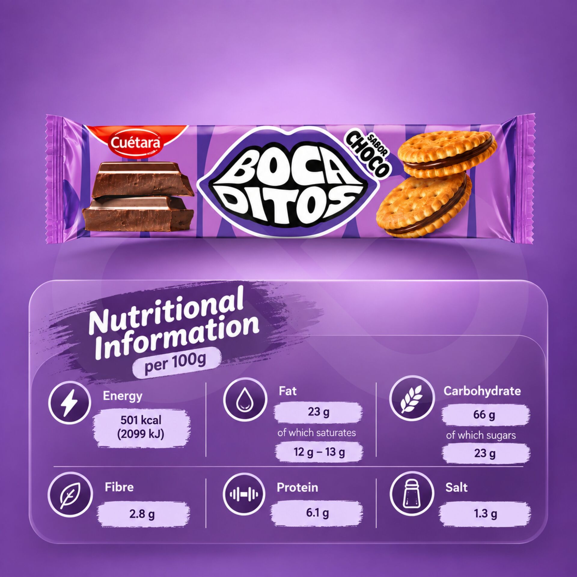 CUÉTARA® Bouchées Saveur Chocolat 150gr