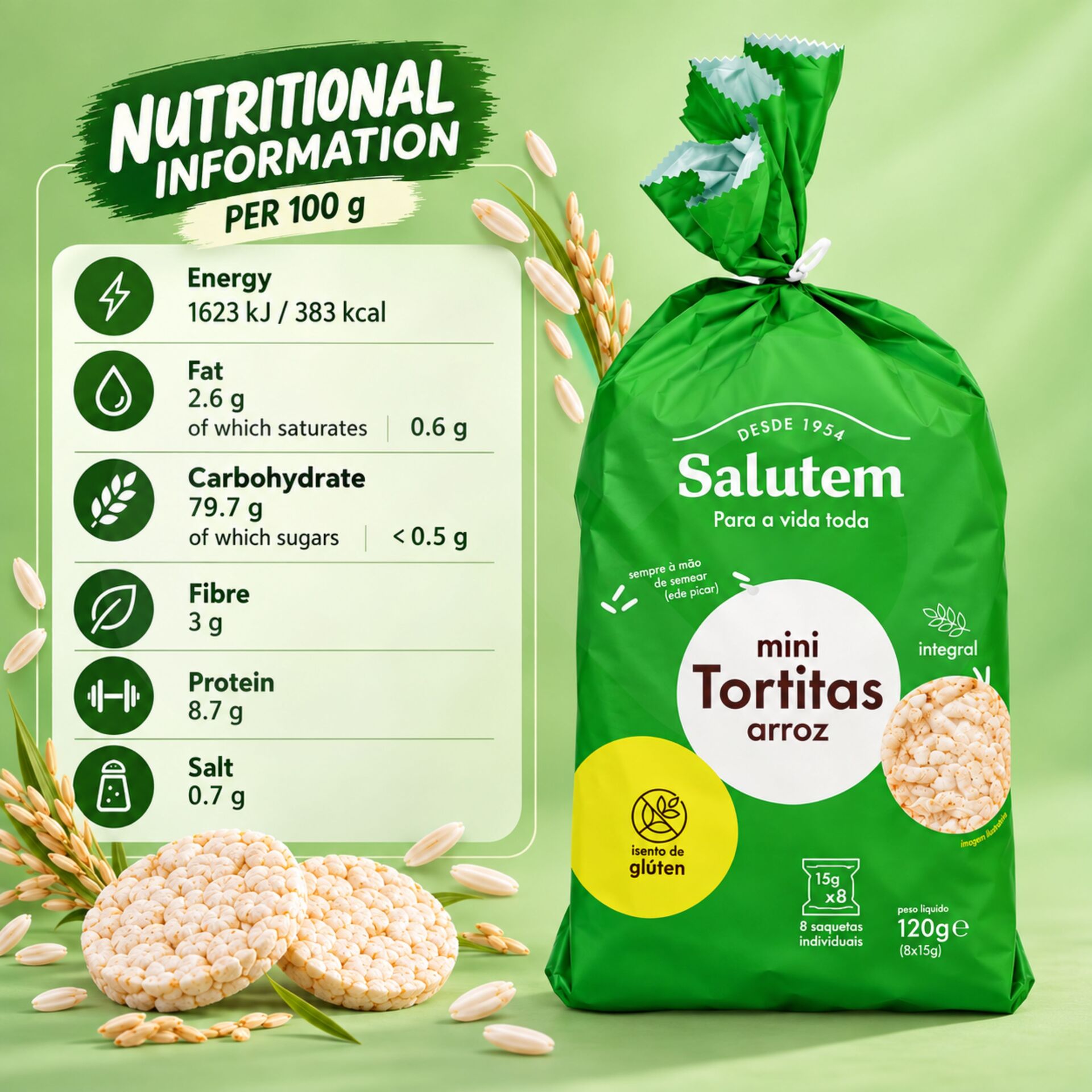 SALUTEM® Mini-Reiswaffeln 120g