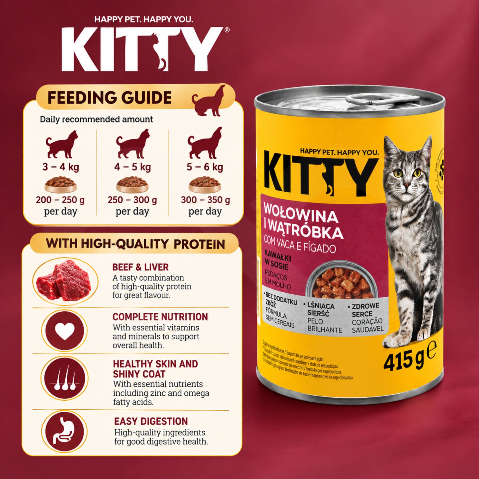 KITTY® Adult Beef and Liver in Gravy 415g