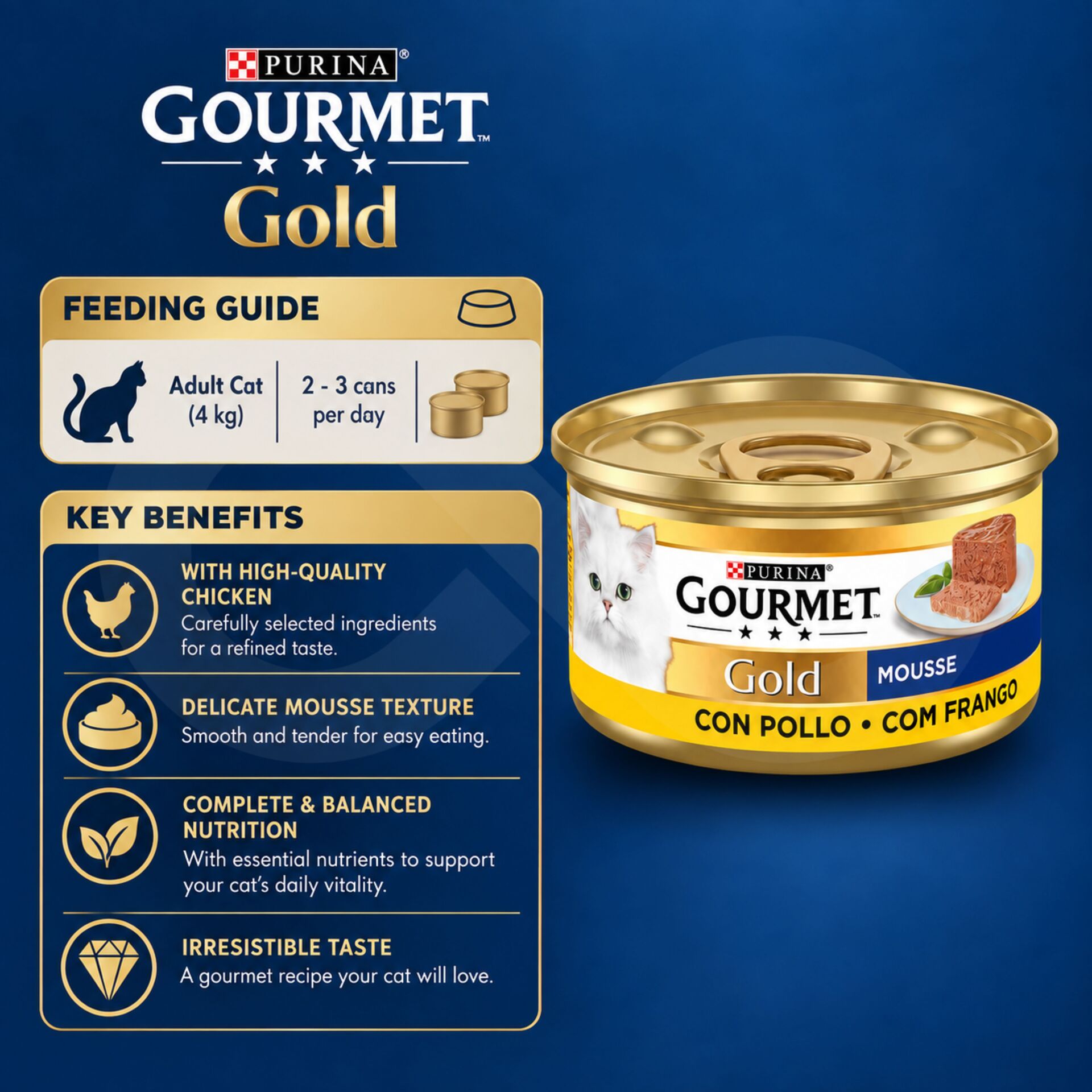 PURINA® Gourmet Gold Mousse de Frango 85g